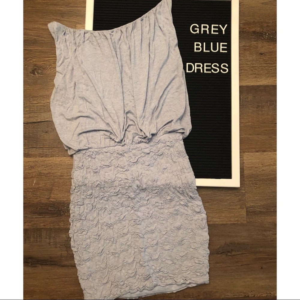 Grey/Blue Ruched Dress